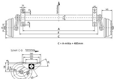 JARRUAKSELI 1800KG A1800/2285