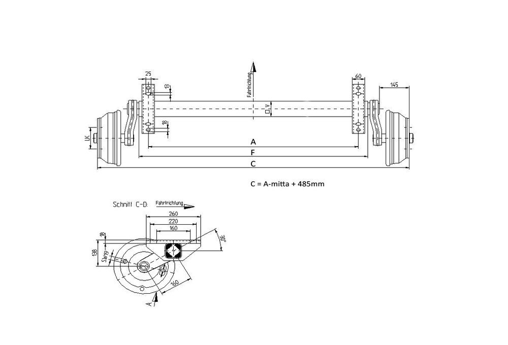 JARRUAKSELI 1350KG A1070/1480